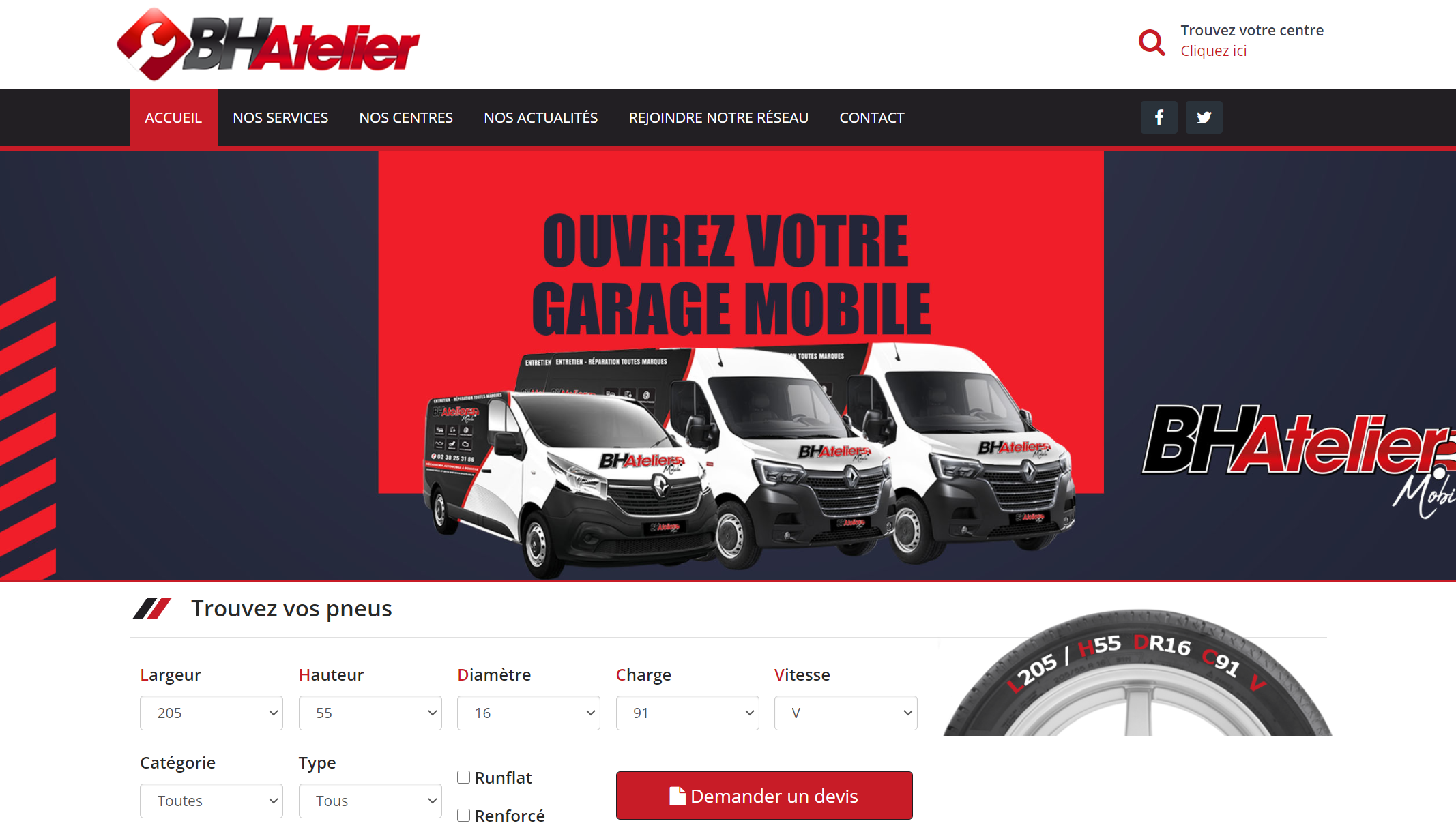 Aperçu du site de BH Atelier